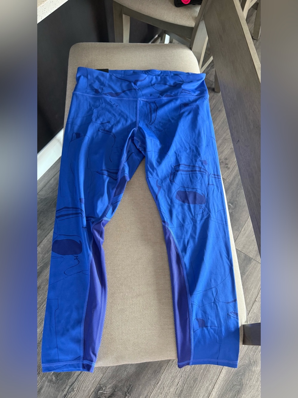 Under Armour Royal Blue Athletic Leggings with Subtle Print